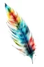 Placeholder: a Feather in style of watercolor painting on white background