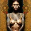 Placeholder: retrato de Mujer tribal maorí bella con tatuajes con estilo de Gustav Klimt