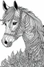 Placeholder: create a 2d black outline, "horse coloring book for girls", coloring page, low details design, black contour, coloring page design, simple background, colorful , card style, coloring page for girls, white background, sketch style