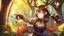 Placeholder: Girl and doy, forest, , deer hoof foot, brown hair,, deer face, deer tail, deer hoof hand