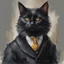 Placeholder: Um gato preto peludo num cesto, Watercolor, trending on artstation, sharp focus, studio photo, intricate details, highly detailed, by greg rutkowski