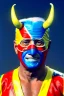 Placeholder: realistic image of joe biden as a mexican wrestling fighter posing, Mexican eyes wrestling mask, red and blue breeches, retro style, 80s, vibrant color, highly detailed, sky background, concept art, unreal engine 5, god rays, ray tracing, RTX, lumen lighting, ultra detail, volumetric lighting, 3d, finely drawn, high definition, high resolution.