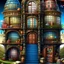 Placeholder: a picture of a house made out of books, a storybook illustration by Jacek Yerka, shutterstock contest winner, magical realism, storybook illustration, matte painting, whimsical