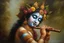 Placeholder: krishna playing flute oil painting