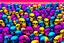Placeholder: a field of 1000s of cartoonish, anatomically correct, skulls, vivid RANDOM BRIGHT neon colors, dark comedy, well lit, high detail, photorealistic, horrorcore, fun, scary, none featured, each a different color or hue,