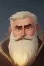 Placeholder: Medieval Fantasy Bearded strong man wearing a thick fur-lined merchant's coat, wearing gold rings, divine, halo, happy smiling, portrait, high definition, realistic, long hair, dynamic lighting, volumetric lighting, mustache, blond, arcane, wise, old