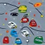 Placeholder: space car traffic in miro style