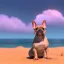 Placeholder: detailed illustration of a french bulldog muscles standing on the sand, french bulldog wallpaper, luminous body, sparkling body, full body, symmetrical body, realistic, luminous body, clear focus, carefully detailed, soft evening sky, muscular body, hulk body, a lot of muscles on the body, realistic body, beautiful dog, art picture, high resolution, powerful dog, chain around the neck, lots of muscles on the dog body, french bulldog in muscles, bodybuilder, muscles, 64k