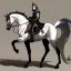 Placeholder: Knight riding a horse. Modern Art