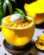 Placeholder: An interesting and visually descriptive boba drink, with a base of creamy coconut milk tea, topped with a layer of fresh mango puree and a sprinkle of toasted coconut flakes, served in a coconut shell for an added tropical touch.