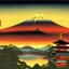 Placeholder: Ukiyo-e painting of a mount fuji at sunset