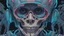 Placeholder: a close up of a person with a skull on their head, blue and black colors, anime skull portrait man, scary detailed art in color, hiroyuki-mitsume takahashi, nychos art aesthetic, half man half skeleton, anime cyberpunk art, colored manga art, rossdraws pastel vibrant, hot colors. insanely detailed, beautiful anime portrait, stunning anime face portrait, scary art in color