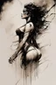 Placeholder: Hyper-photorealistic watercolor art style by Benedick Bana, Surreal fine art etching of a figure by Luis Royo, tanned skin inscribed with the transient story of mortality, ethereal light playing with its form whispering tales of an eternal realm, eyes, black as the depths of the night, ardently pinand looking towards the endless skies, a crown of black hair mirroring the mystery of the cosmos around, whole scene tinged with an ethereal softness from volumetric lighting, hues gr, Myst