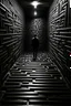 Placeholder: A man enters a dark labyrinth