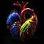 Placeholder: hyper realistic colorful metal heart melting