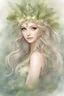 Placeholder: Magical forest fairy; serene face; sweet smile ; attractive image for book front cover; beautiful attractive eyes; beautiful crown