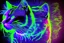 Placeholder: Black light art, neon cat