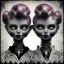 Placeholder: extrem tim burton style of the evil stepsisters, sharp focus