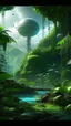 Placeholder: sci fi planet, tropical jungle garden, vertical city