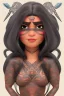 Placeholder:  Portrait voluptuous female Maori Chief iron maiden rainbow Maori tribal tattoos, bow with arrows, full detail, 4k, style of Cosmopolitan golden hair