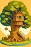 Placeholder: treehouse vector cartoony infographic