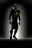 Placeholder: Silhouette of a football linebacker, photorealistic