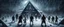 Placeholder: Hyper Realistic areal view of zombies outside a frozen pyramid at dark snowfall night