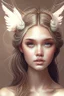 Placeholder: A very beautiful and attractive girl with a symmetrical face who wears nude makeup with beautiful flying hair and wears hair accessories