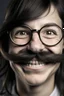 Placeholder: ugly girl glasses teeth and hairy moustache