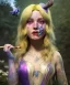 Placeholder: Ultra realistic wonderland photo, happy blonde woman smoking a shisha, blue dress, big purple-cat friend, circus dress style, old school tattoo, smoke, marijuana garden, glow eyes, perfect iris, soft color, highly detailed, unreal engine 5, cinematic, ultra detail, volumetric lighting, high definition.