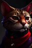 Placeholder: A Tabaxi with red and black fur with purple and red eyes