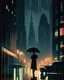 Placeholder: An atmospheric, noir-style illustration of a rainy cityscape at night, featuring glowing streetlights reflecting off the wet pavement, towering Art Deco skyscrapers, and a mysterious figure holding an umbrella, evoking a sense of intrigue and timelessness.