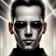 Placeholder: A beautiful portrait of man neo in the matrix, high key lighting, volumetric light high details psychedelic background