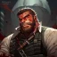 Placeholder: Portrait, bearded, Gunslinger, Cowboy, serious face,Blood Splatter