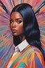 Placeholder: portrait of justine skye embracing wilmer valderrama, environment map, abstract 1998 air hostess poster, profile portrait, long straight black hair, no makeup, intricate stunning, op art, pastel colors, hypnotic, art by Victor Moscoso and Bridget Riley by sachin teng x supreme, dark skin, full lips