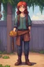 Placeholder: a young beggar girl who is ready to betray a man for money, stardew, valley style