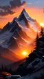 Placeholder: mountain sunrise, background, art, very realistic, illustrative, detailed.