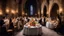 Placeholder: 1498, delightful, sensitive, delicious food, mediaeval banquet, confident, delicate, night, darkness, architecture, filled with delicious food, award-winning photograph, beautiful composition, delicate colour, chiascuro