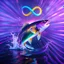 Placeholder: infinity symbol ∞ with vibrant powerful fish jumping out of the water, striking, neon, chiaroscuro, dramatic, captivating, powerful, fantasy, beautiful, octane render, 16k post-production, artstation: award-winning: atmospheric: commanding: fantastical: clarity: ultra quality: striking: brilliance: stunning colors: amazing depth; lens: f/11, 35mm