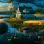 Placeholder: cottage , in the fields, Lake, airbrush, flowers by Van Gogh Modifiers: extremely detailed fantasy 8k oil on canvas very attractive dynamic lighting Unreal Engine cinematic postprocessing Van Gogh Thomas Kinkade glowing Craig Rutkowski