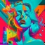 Placeholder: Depict a composition with contrasting elements representing the allure and temptation of drugs. Use bold colors and strong visual contrasts to create tension.