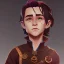 Placeholder: Portrait of a handsome brown haired little warlock kid by Nick Harris