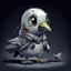 Placeholder: chibi 2d art man horror pigeon