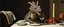 Placeholder: close up portrait painted by Rembrandt, stupid looking dragon with wrong proportions on dinner table