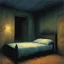 Placeholder: [art by Zdzisław Beksiński] You cry out into the deepening gloom of your bedroom, voice cracking with genuine terror as the thing beneath the bed shifts and elongates, its pale, twitching limbs spilling onto the floorboards. The Night Nurse appears instantly at your side, but her usually stern face shows only concern as she notices the creature writhing in the shadows.