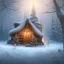 Placeholder: Mysterious christmas night, a lonely hut, surreal atmosphere, cosmic backdrop, celestial ambience, soft lighting, very chilly appearance of the surroundings, unreal engine 5 volumetric lighting, intricate details, realistic style, 8k resolution