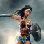 Placeholder: Wonder woman fighting a insect, futuristic design, rain in background, close-up face, geometric armor, female face, 3d unreal engine, black face, close up armor, church detail, lovely face