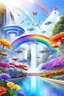 Placeholder: colors, very beautiful, flowers garden,rainbow, cité très futuriste ultra moderne, ufos rainbow, ufos fleet, intergalactic, birds, butterfly, cascades, falls