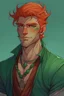 Placeholder: rugged auburn with green haired nereid male dnd