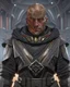 Placeholder: star wars bald male corellian jedi wearing gunmetal grey and black old republic armored flightsuit with gold and metallic red trim inside the jedi temple, centered head and shoulders portrait, hyperdetailed, dynamic lighting, hyperdetailed background, 8k resolution, volumetric lighting, light skin, fully symmetric details